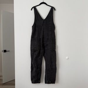 We The Free Black Wash Denim Overalls Jumpsuit XS